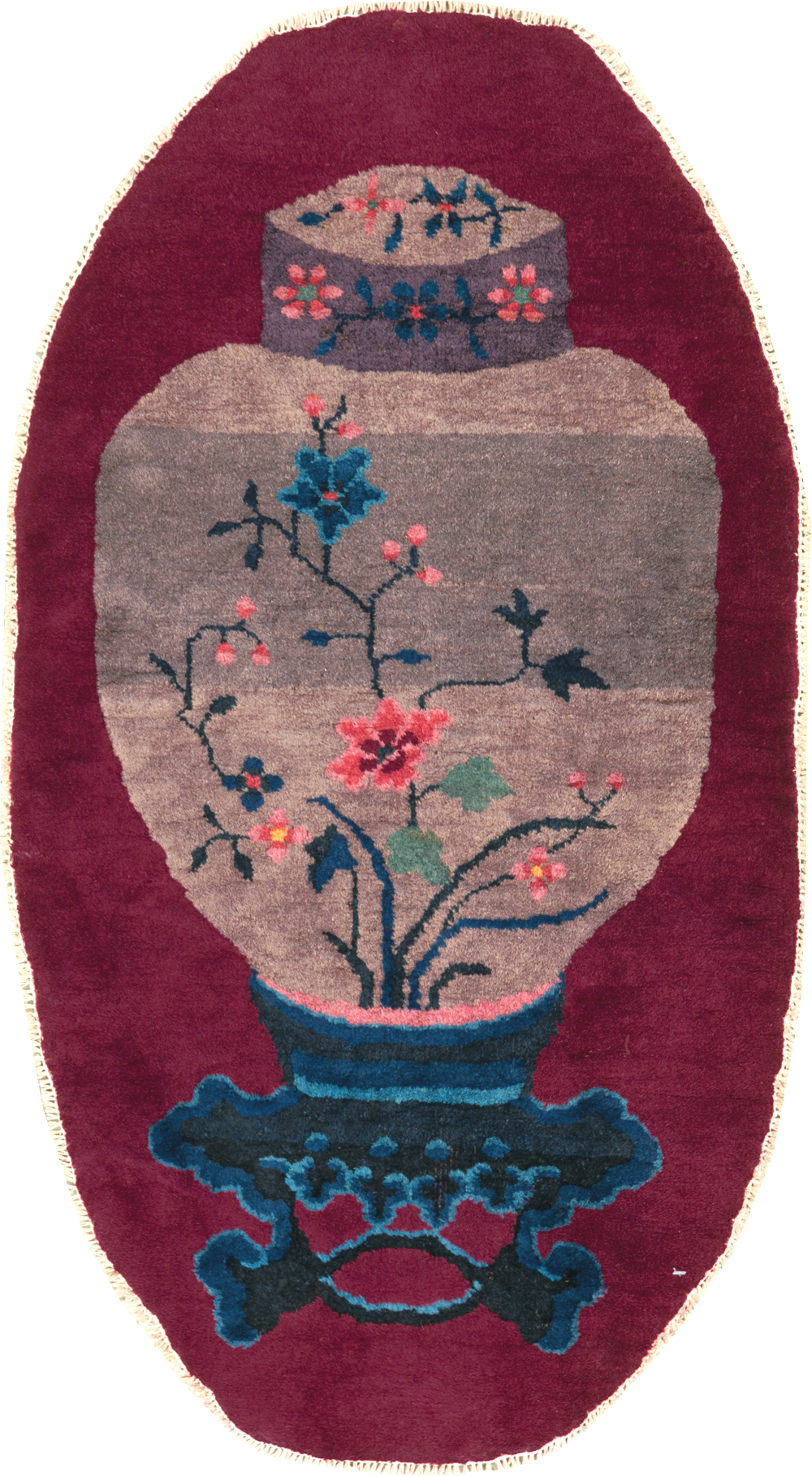 Vintage Chinese Deco Rug, No.31682 - Staging