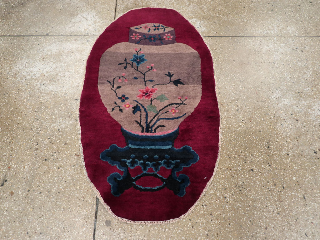 Vintage Chinese Deco Rug, No.31682 - Staging