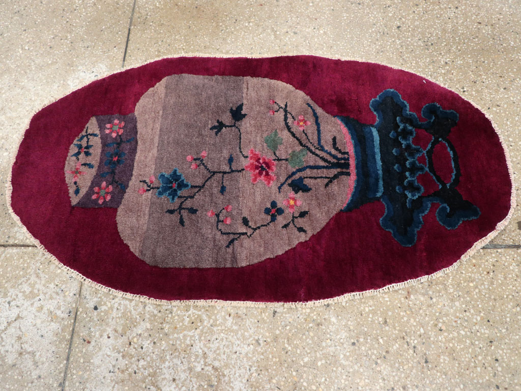 Vintage Chinese Deco Rug, No.31682 - Staging