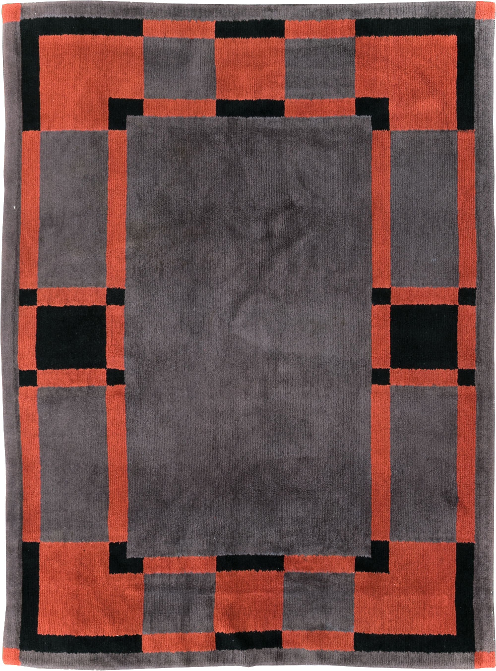Vintage French Art Deco Accent Rug, No.31683 - Staging