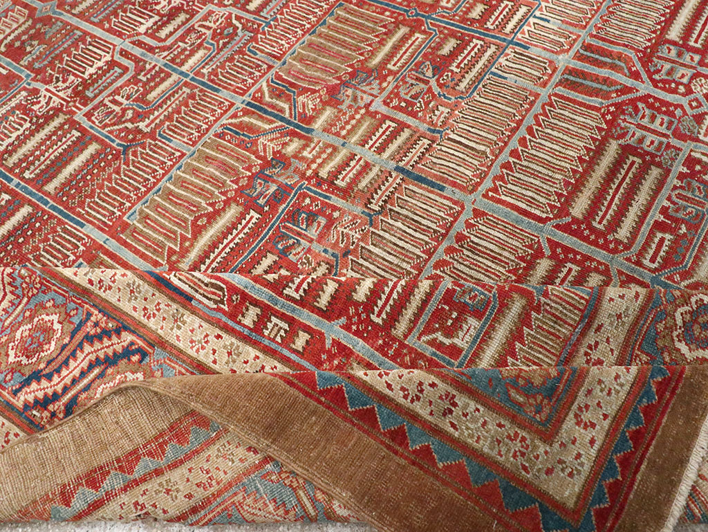 Antique Persian Bakshaish Room Size Carpet, No.31686 - Staging