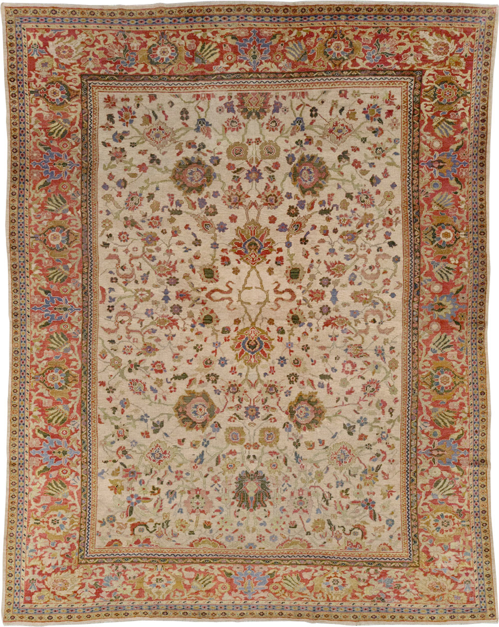Antique Persian Mahal Large Room Size Carpet, No.31687 - Staging