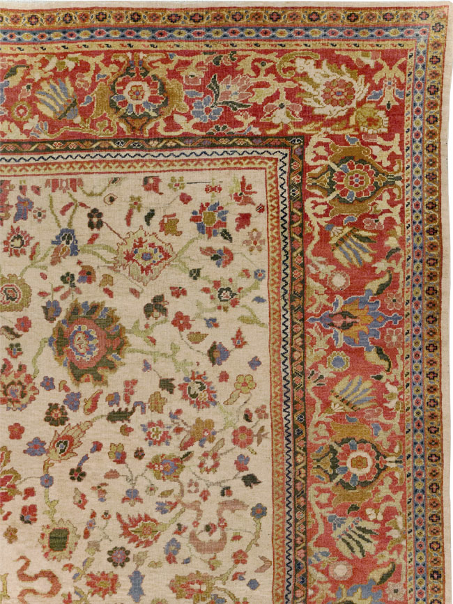 Antique Persian Mahal Large Room Size Carpet, No.31687 - Staging