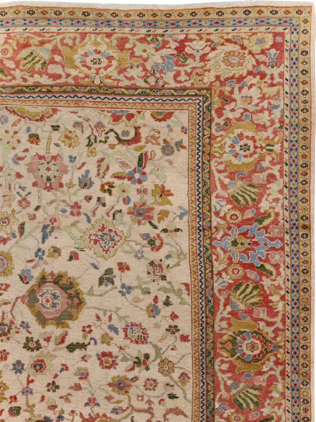Antique Persian Mahal Large Room Size Carpet, No.31687 - Staging