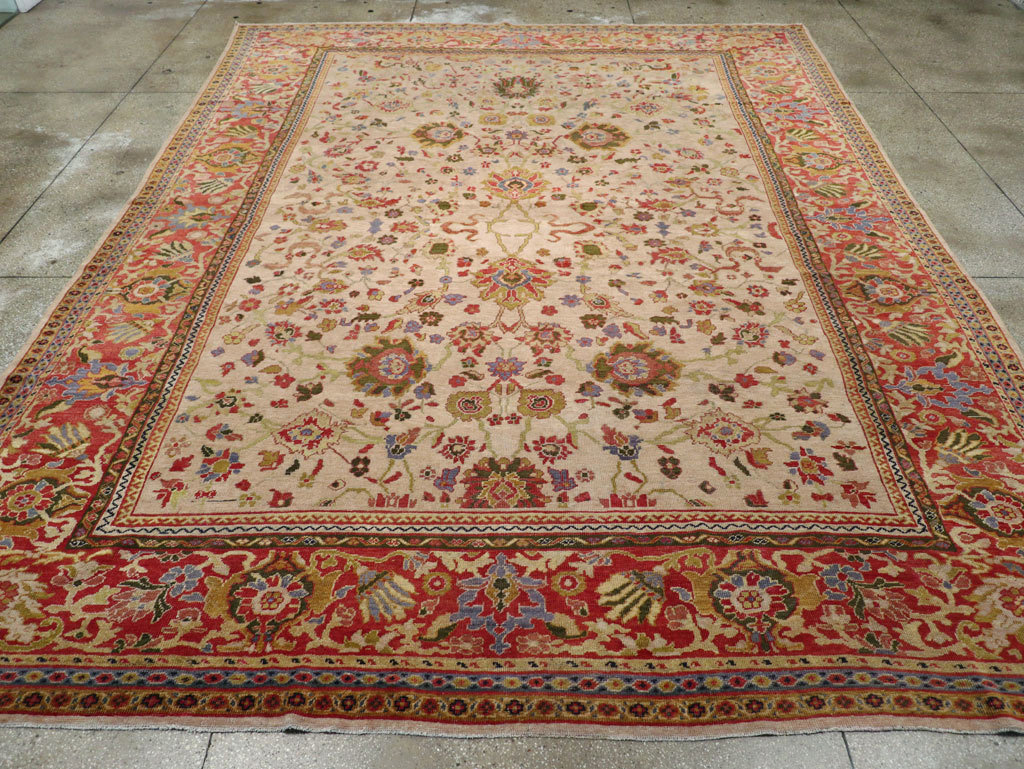 Antique Persian Mahal Large Room Size Carpet, No.31687 - Staging