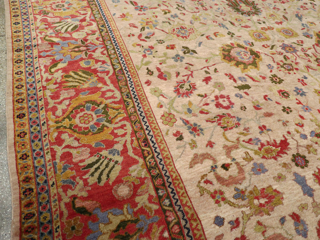 Antique Persian Mahal Large Room Size Carpet, No.31687 - Staging