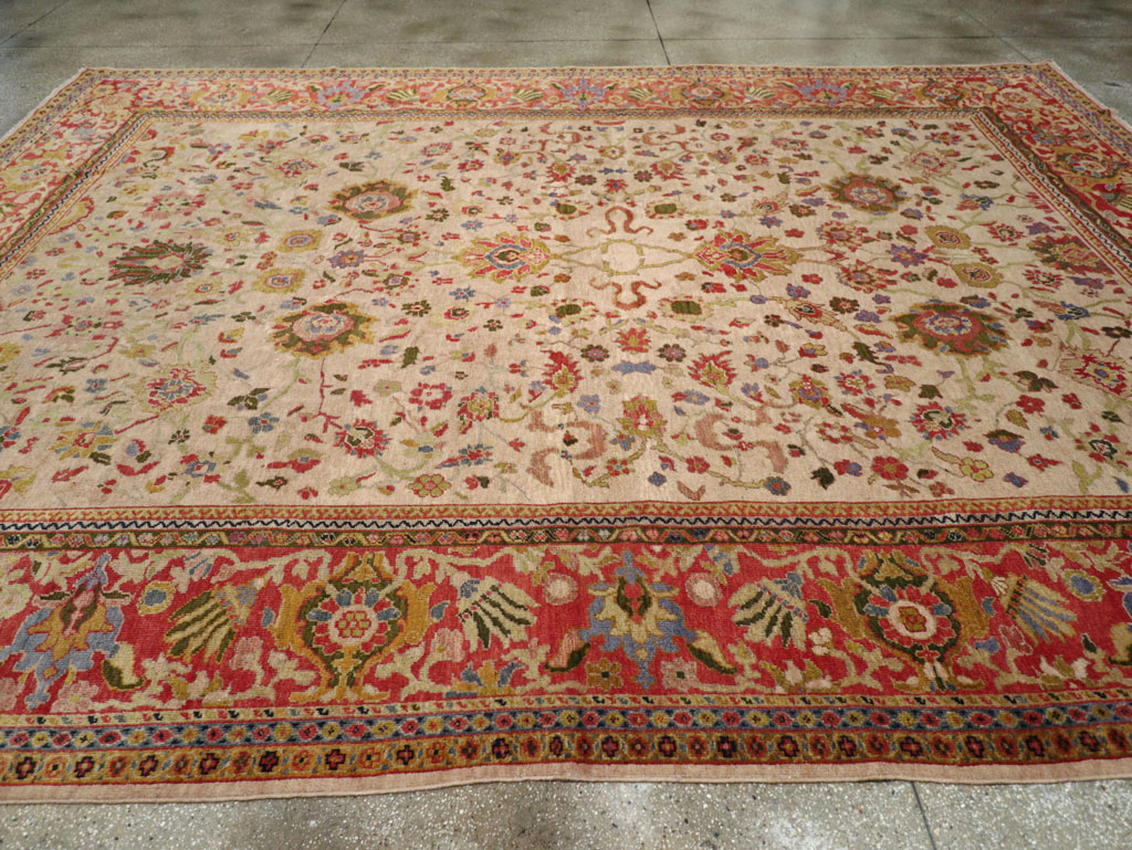 Antique Persian Mahal Large Room Size Carpet, No.31687 - Staging