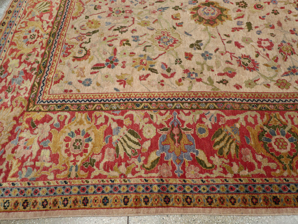 Antique Persian Mahal Large Room Size Carpet, No.31687 - Staging