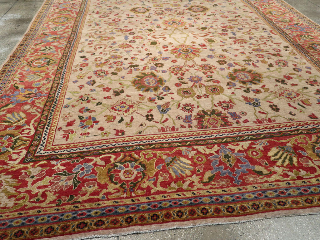 Antique Persian Mahal Large Room Size Carpet, No.31687 - Staging