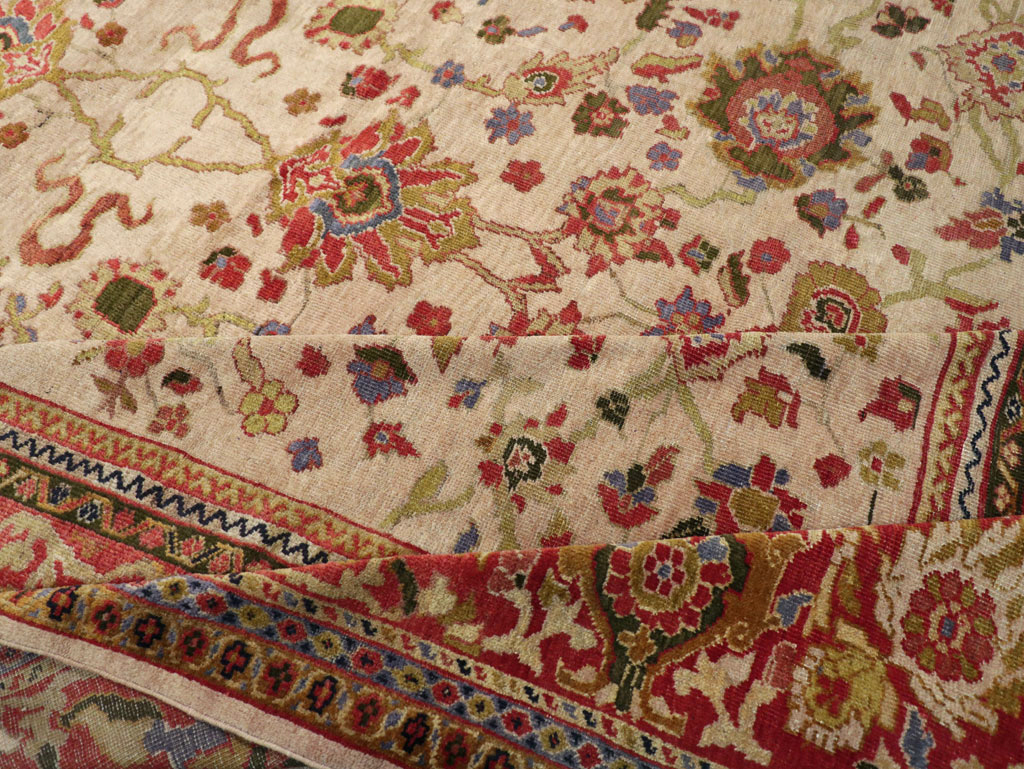 Antique Persian Mahal Large Room Size Carpet, No.31687 - Staging