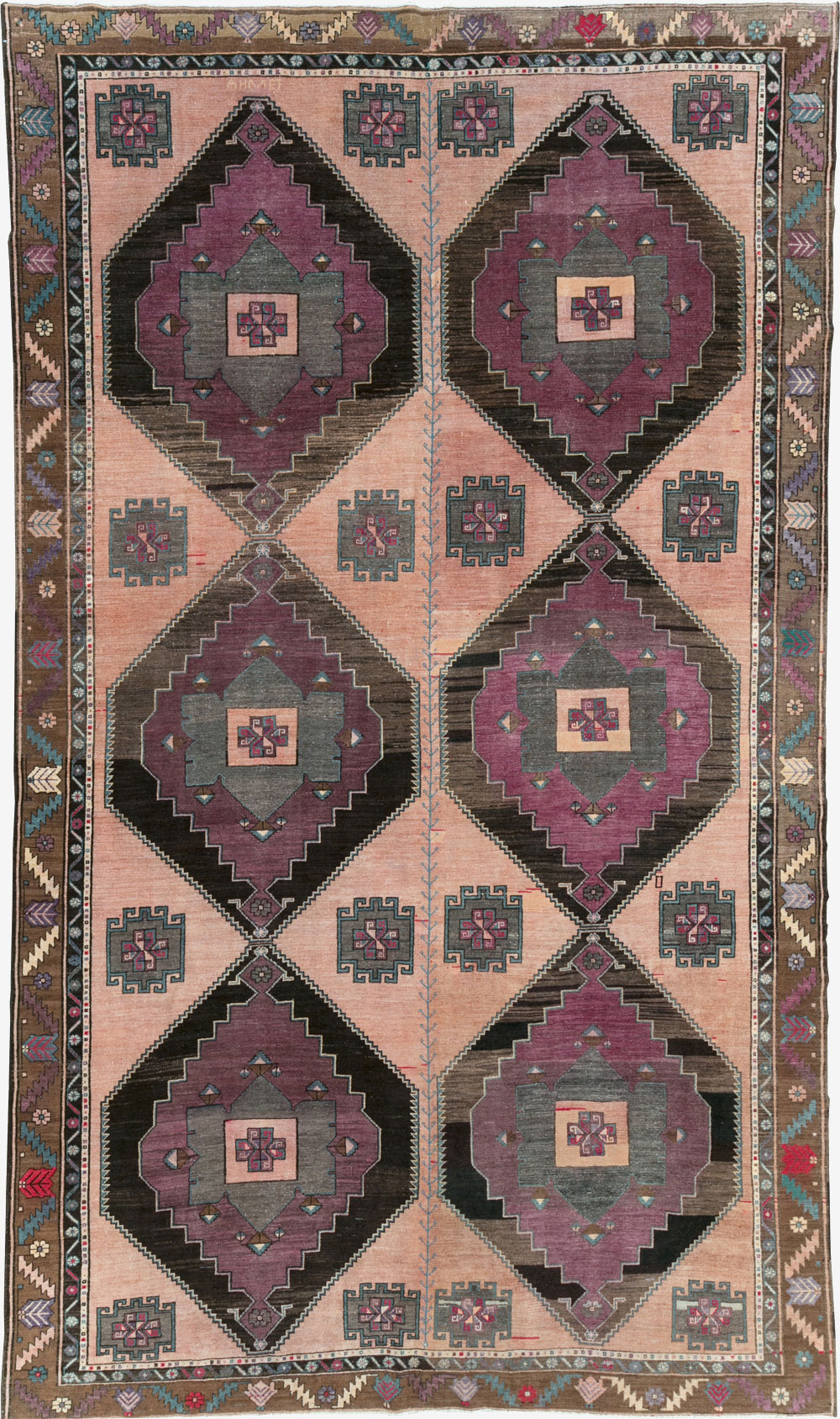 Vintage Turkish Anatolian Tribal Long Room Size Carpet, No.31692 - Staging