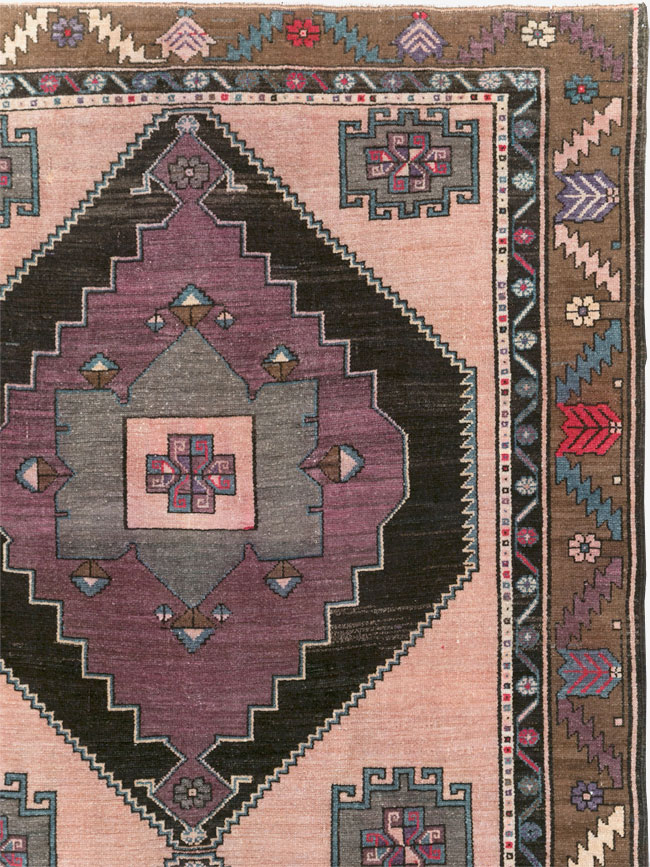 Vintage Turkish Anatolian Tribal Long Room Size Carpet, No.31692 - Staging