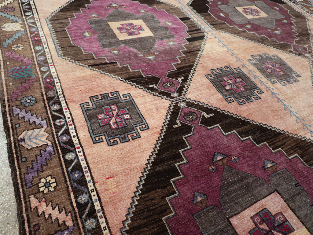 Vintage Turkish Anatolian Tribal Long Room Size Carpet, No.31692 - Staging