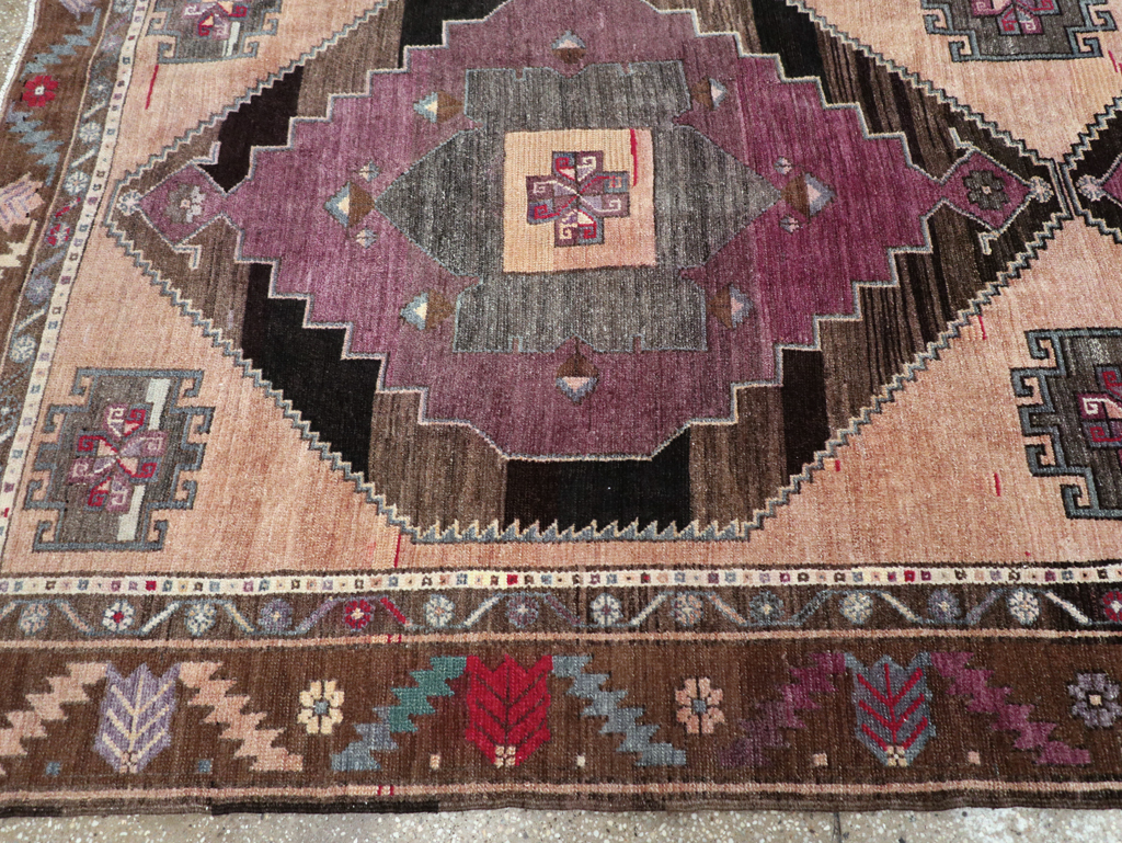 Vintage Turkish Anatolian Tribal Long Room Size Carpet, No.31692 - Staging