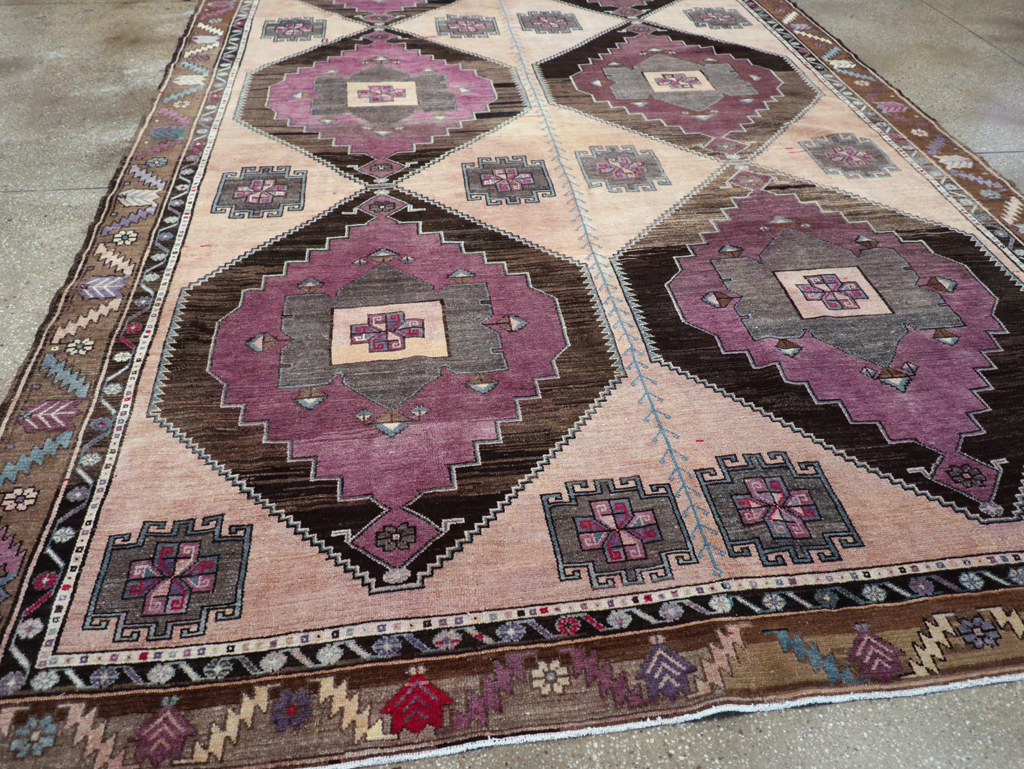 Vintage Turkish Anatolian Tribal Long Room Size Carpet, No.31692 - Staging
