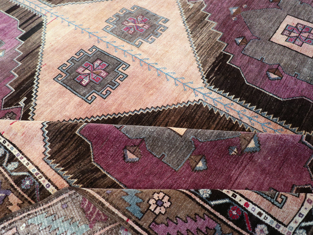 Vintage Turkish Anatolian Tribal Long Room Size Carpet, No.31692 - Staging