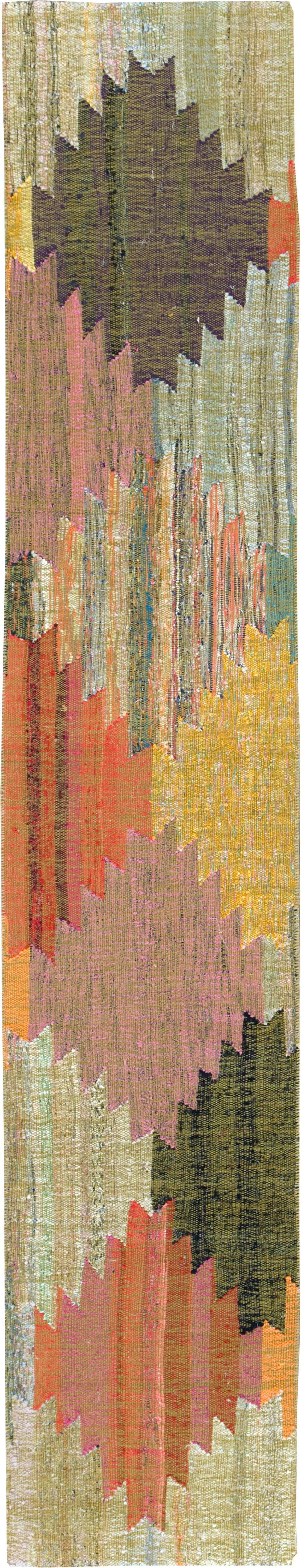 Modern Turkish Flatweave Runner, No.31697 - Staging