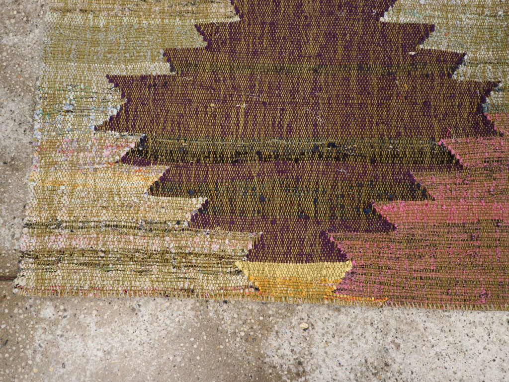 Modern Turkish Flatweave Runner, No.31697 - Staging