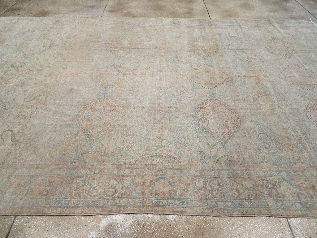 Antique Persian Lavar Kerman Large Carpet, No.31700 - Staging