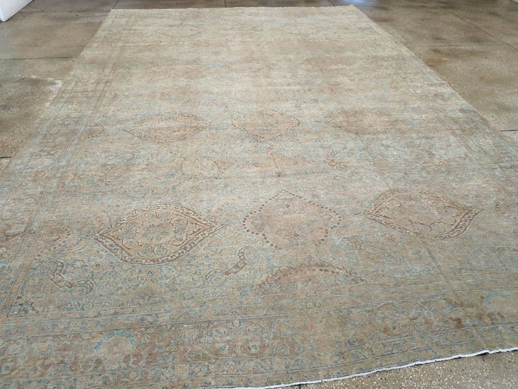Antique Persian Lavar Kerman Large Carpet, No.31700 - Staging