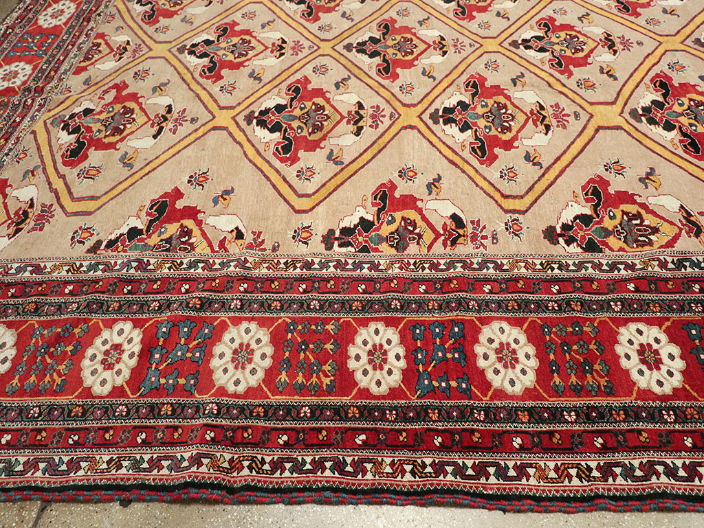 Antique Persian Bakhtiari Oversize Carpet, No.31708 - Staging