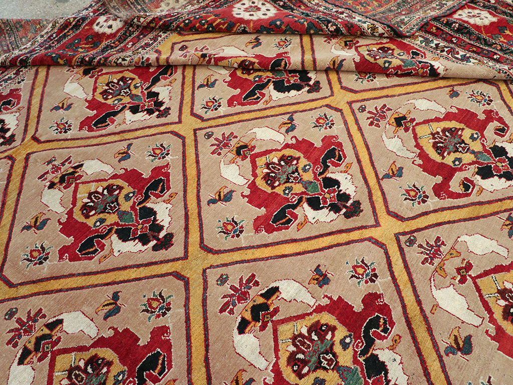 Antique Persian Bakhtiari Oversize Carpet, No.31708 - Staging