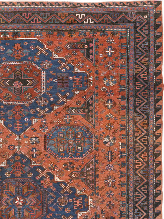 Antique Caucasian Soumak Large Carpet, No.31710 - Staging