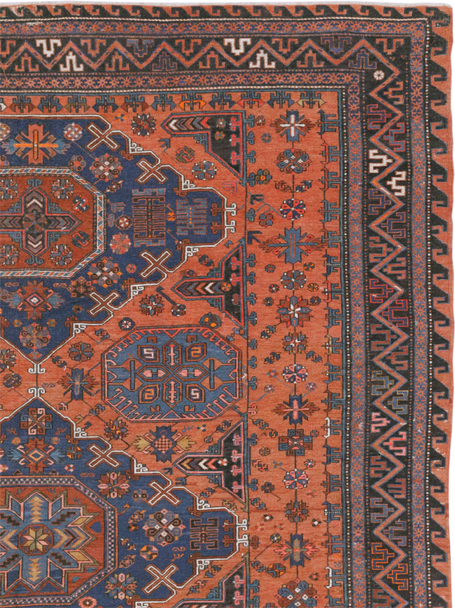 Antique Caucasian Soumak Large Carpet, No.31710 - Staging