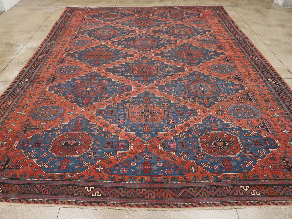 Antique Caucasian Soumak Large Carpet, No.31710 - Staging