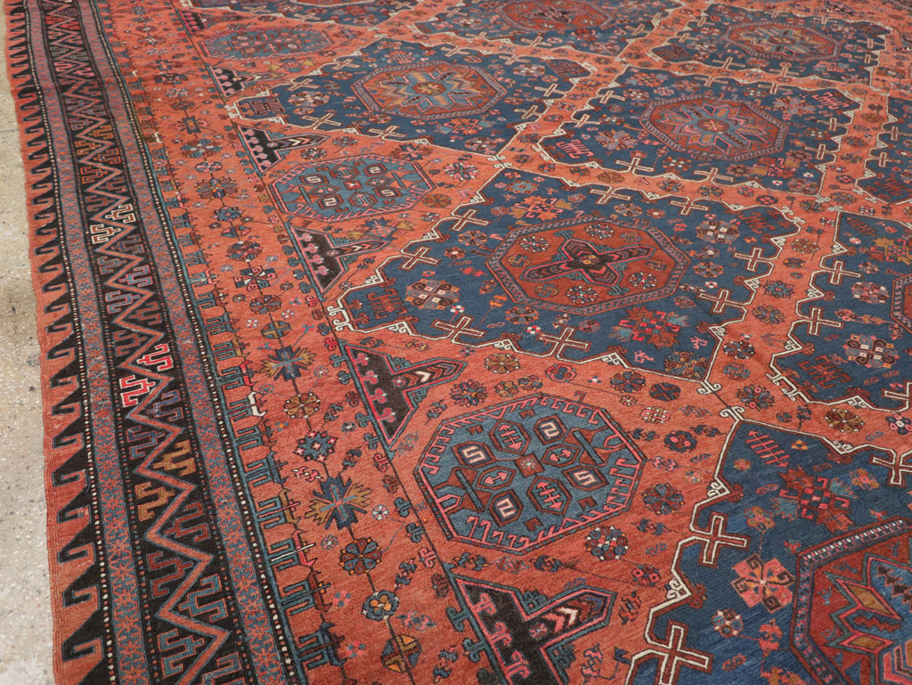 Antique Caucasian Soumak Large Carpet, No.31710 - Staging
