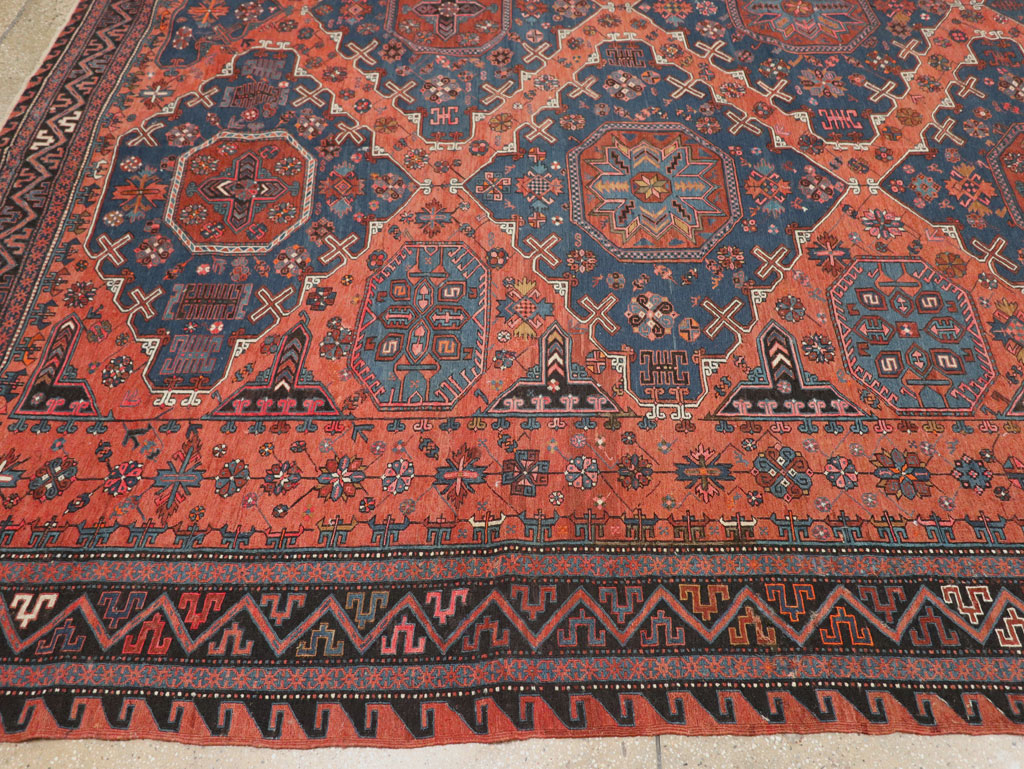 Antique Caucasian Soumak Large Carpet, No.31710 - Staging