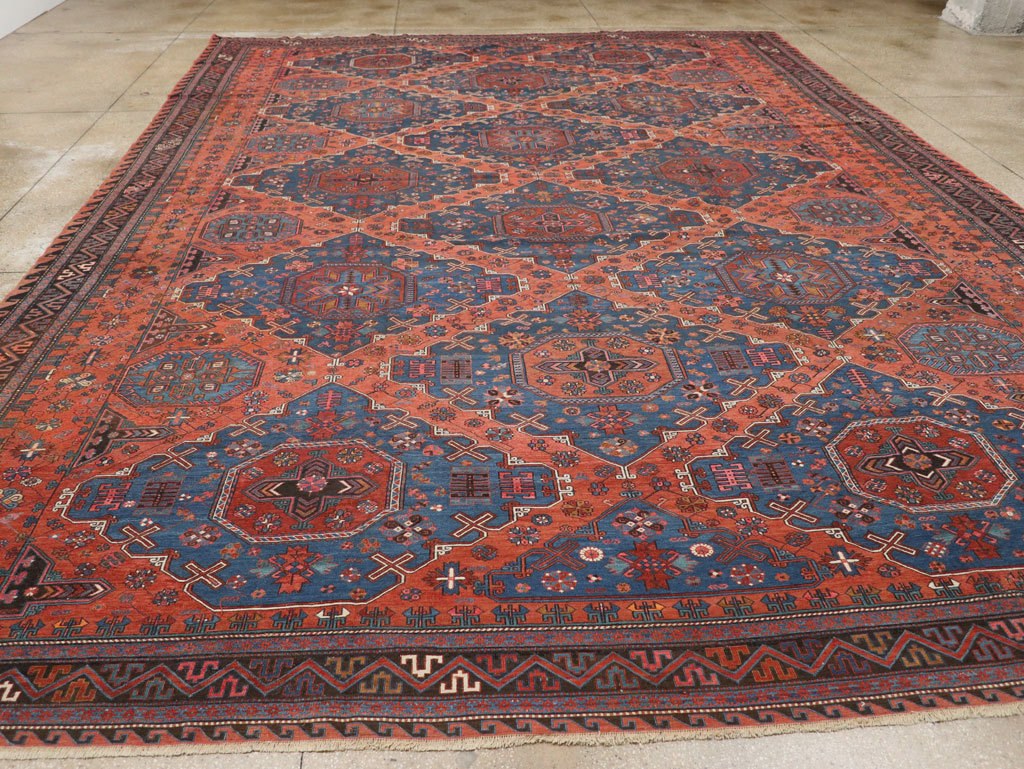 Antique Caucasian Soumak Large Carpet, No.31710 - Staging