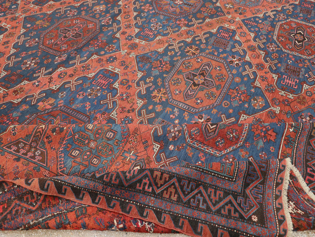 Antique Caucasian Soumak Large Carpet, No.31710 - Staging