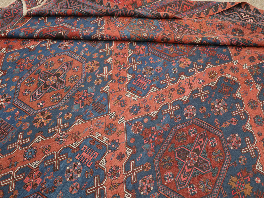 Antique Caucasian Soumak Large Carpet, No.31710 - Staging