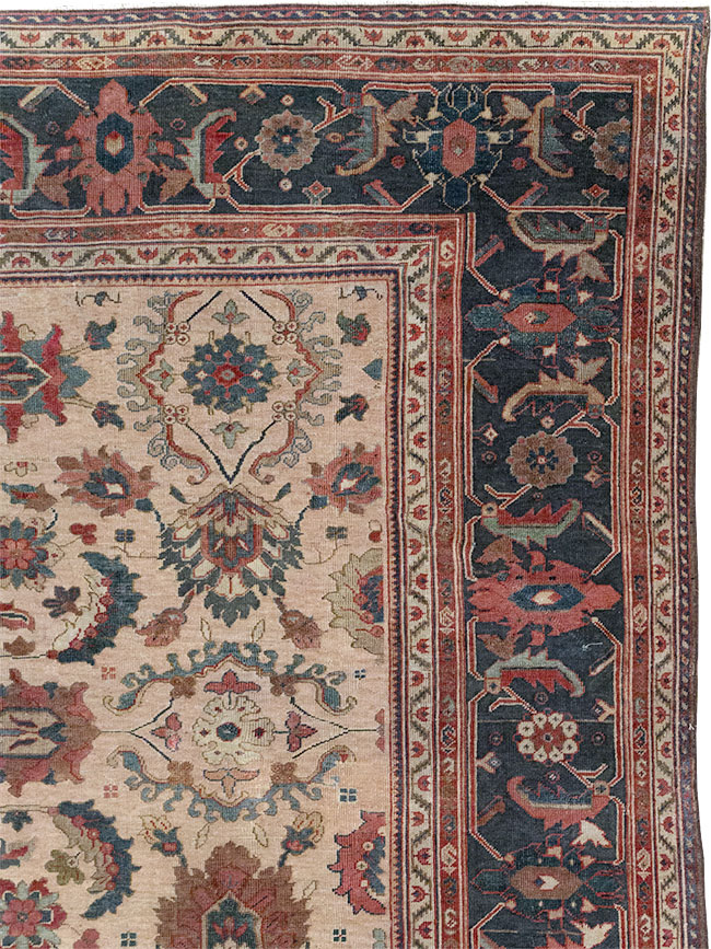 Antique Persian Mahal Room Size Carpet, No.31712 - Staging