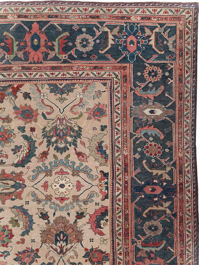 Antique Persian Mahal Room Size Carpet, No.31712 - Staging