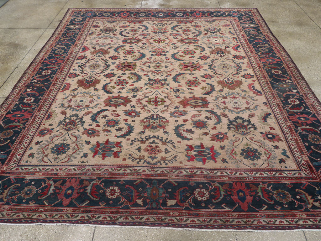 Antique Persian Mahal Room Size Carpet, No.31712 - Staging
