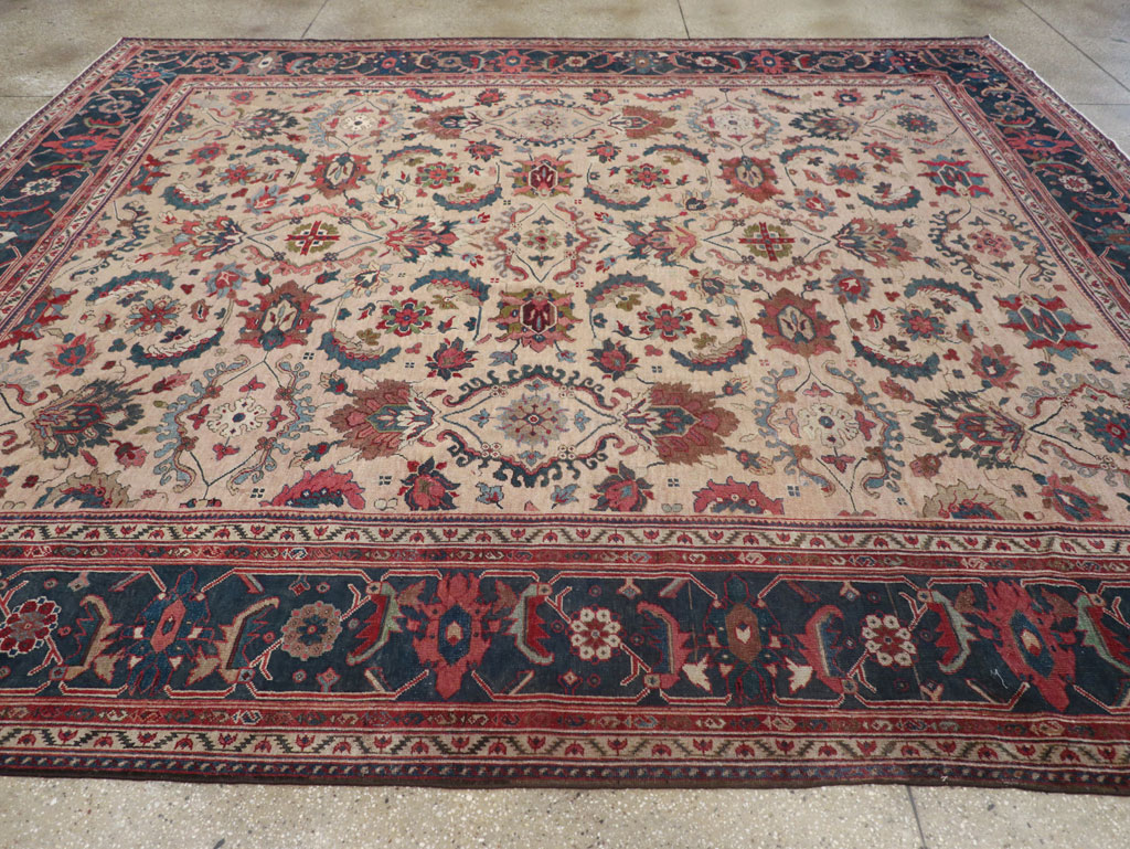 Antique Persian Mahal Room Size Carpet, No.31712 - Staging