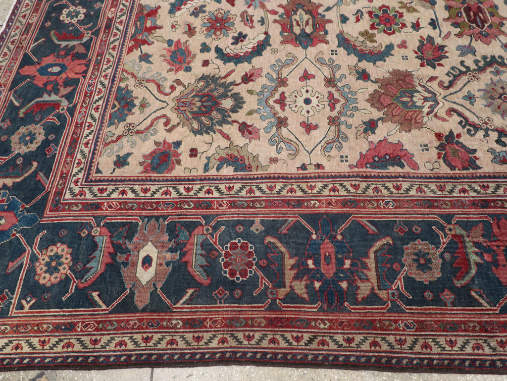 Antique Persian Mahal Room Size Carpet, No.31712 - Staging