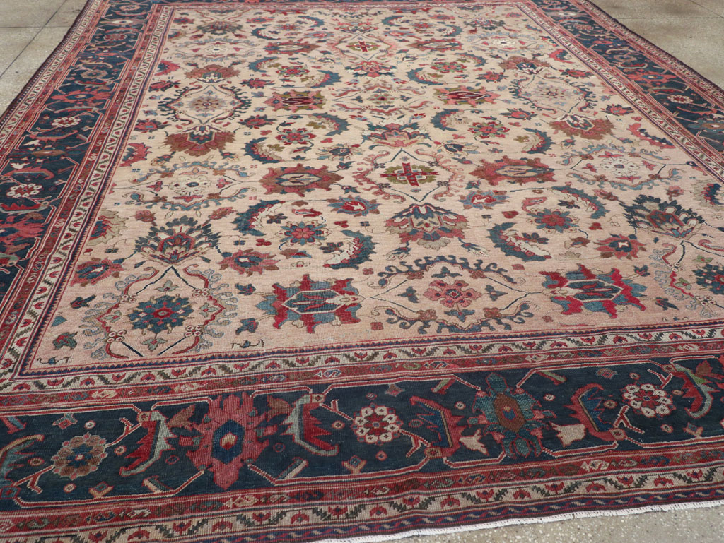 Antique Persian Mahal Room Size Carpet, No.31712 - Staging