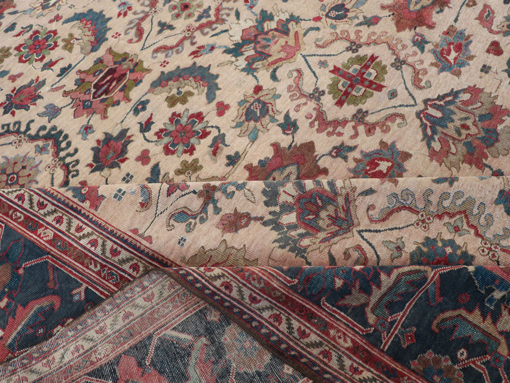 Antique Persian Mahal Room Size Carpet, No.31712 - Staging