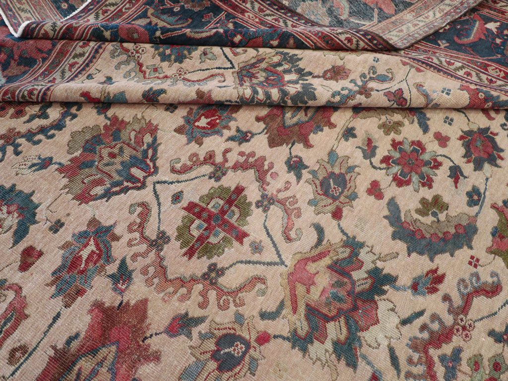 Antique Persian Mahal Room Size Carpet, No.31712 - Staging