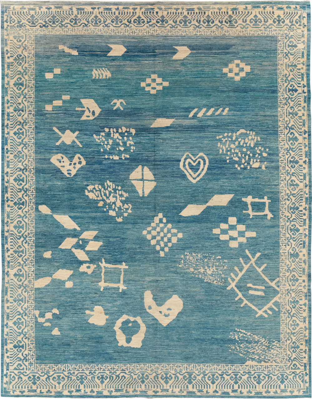 Modern East Turkestan Khotan Room Size Carpet, No.31714 - Staging