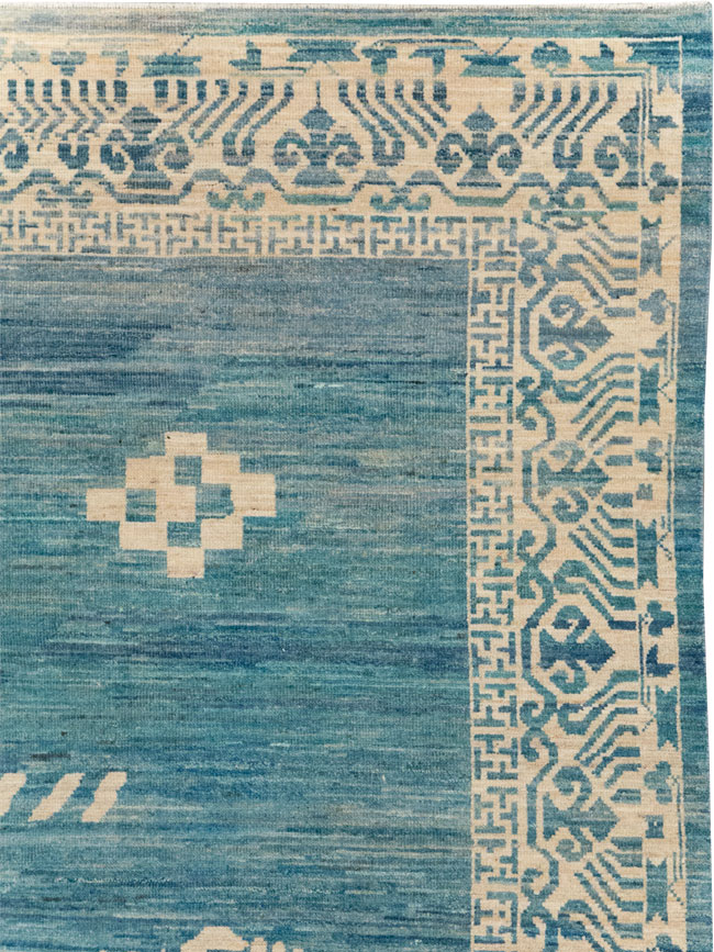 Modern East Turkestan Khotan Room Size Carpet, No.31714 - Staging