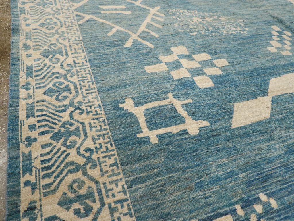 Modern East Turkestan Khotan Room Size Carpet, No.31714 - Staging