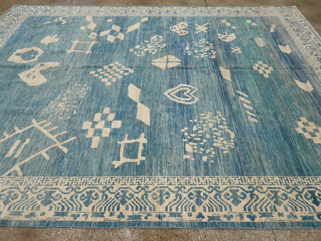 Modern East Turkestan Khotan Room Size Carpet, No.31714 - Staging