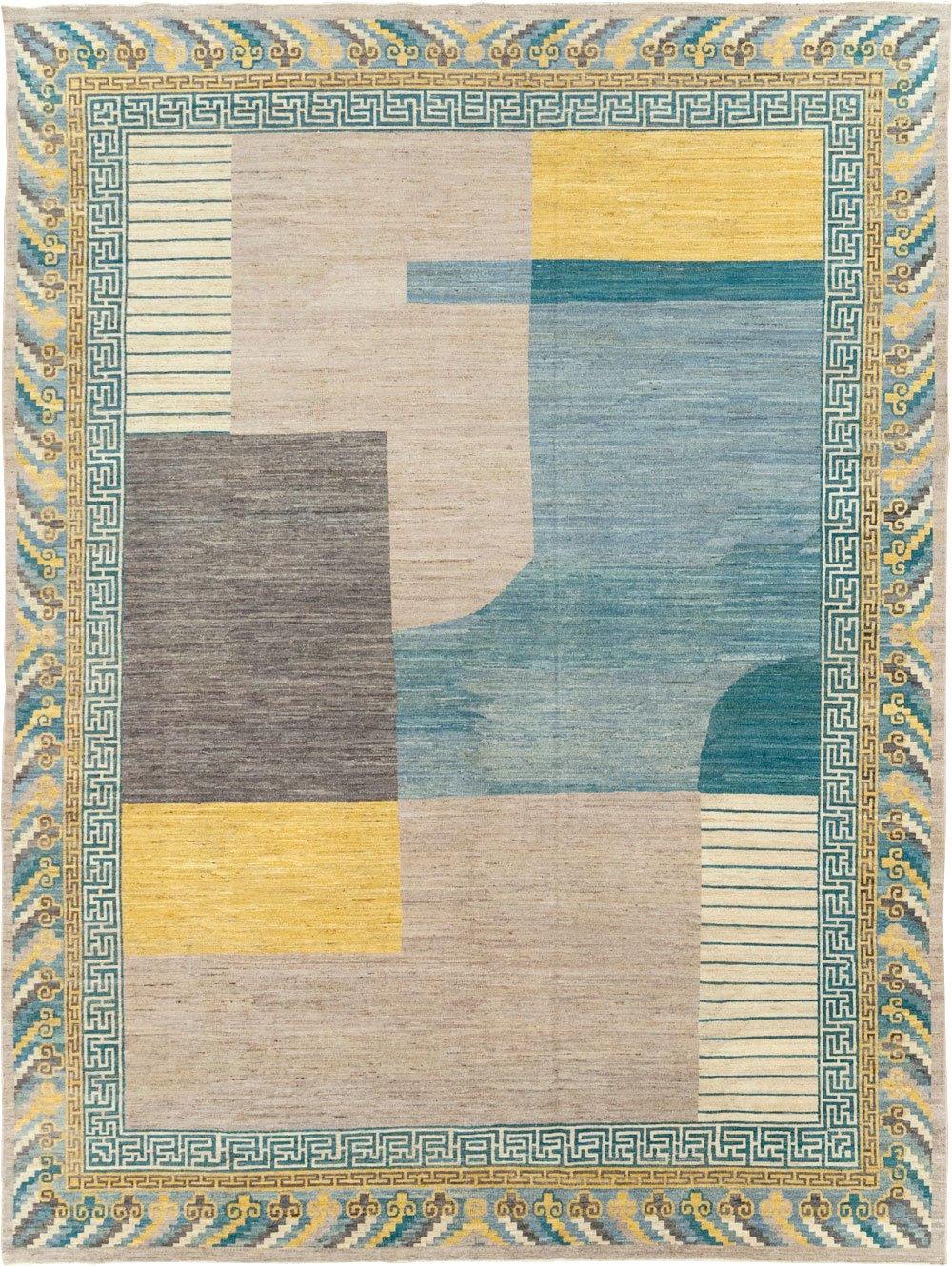 Modern East Turkestan Khotan Room Size Carpet, No.31715 - Staging