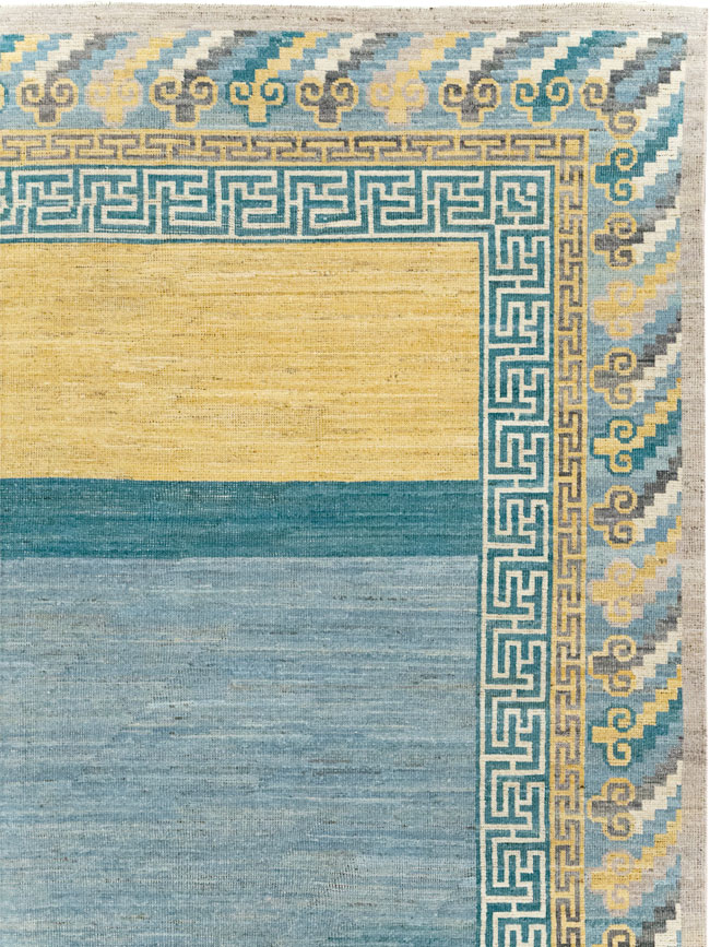Modern East Turkestan Khotan Room Size Carpet, No.31715 - Staging