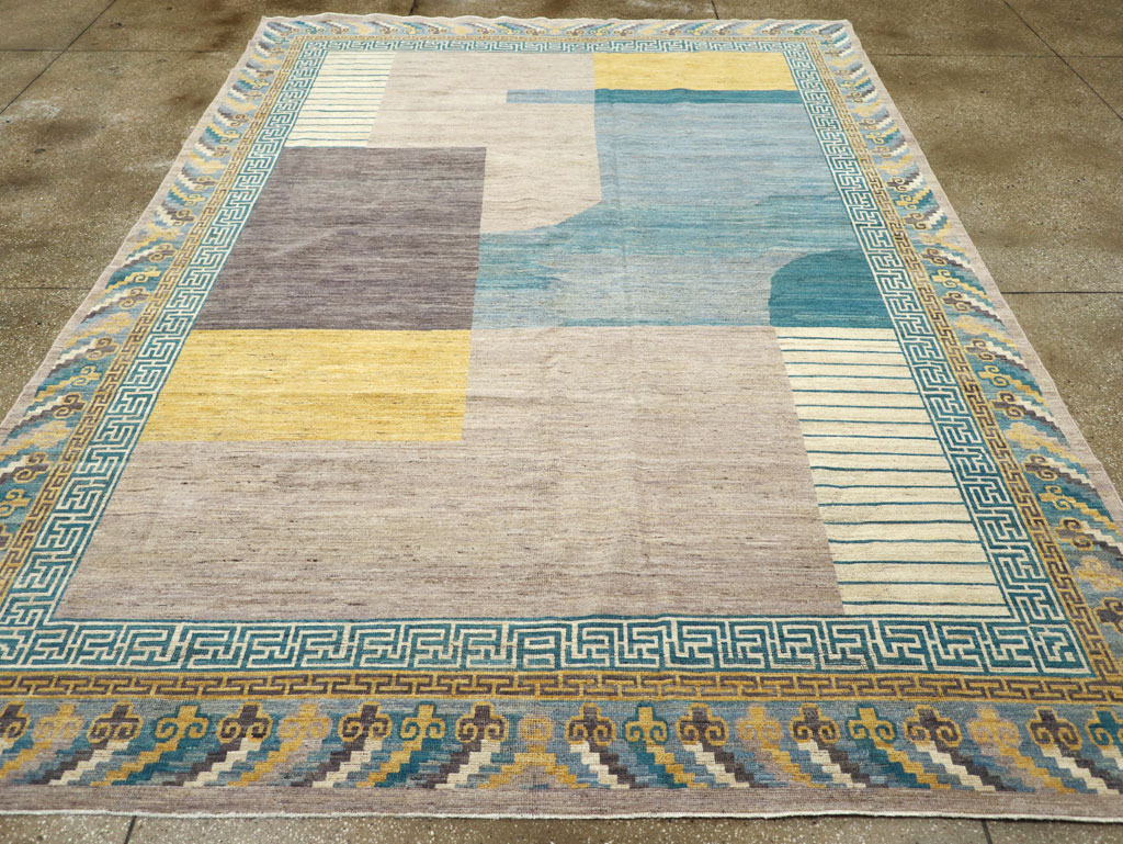 Modern East Turkestan Khotan Room Size Carpet, No.31715 - Staging