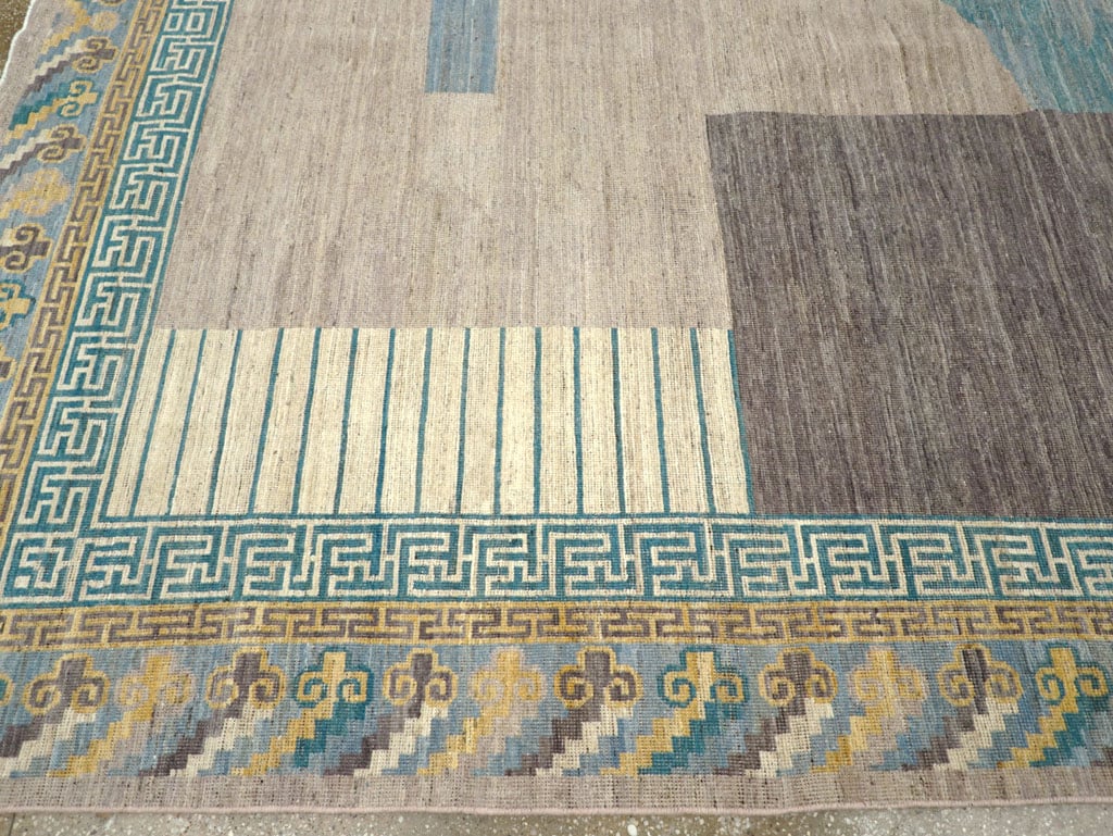 Modern East Turkestan Khotan Room Size Carpet, No.31715 - Staging